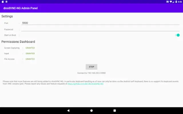 droidVNC-NG android App screenshot 1